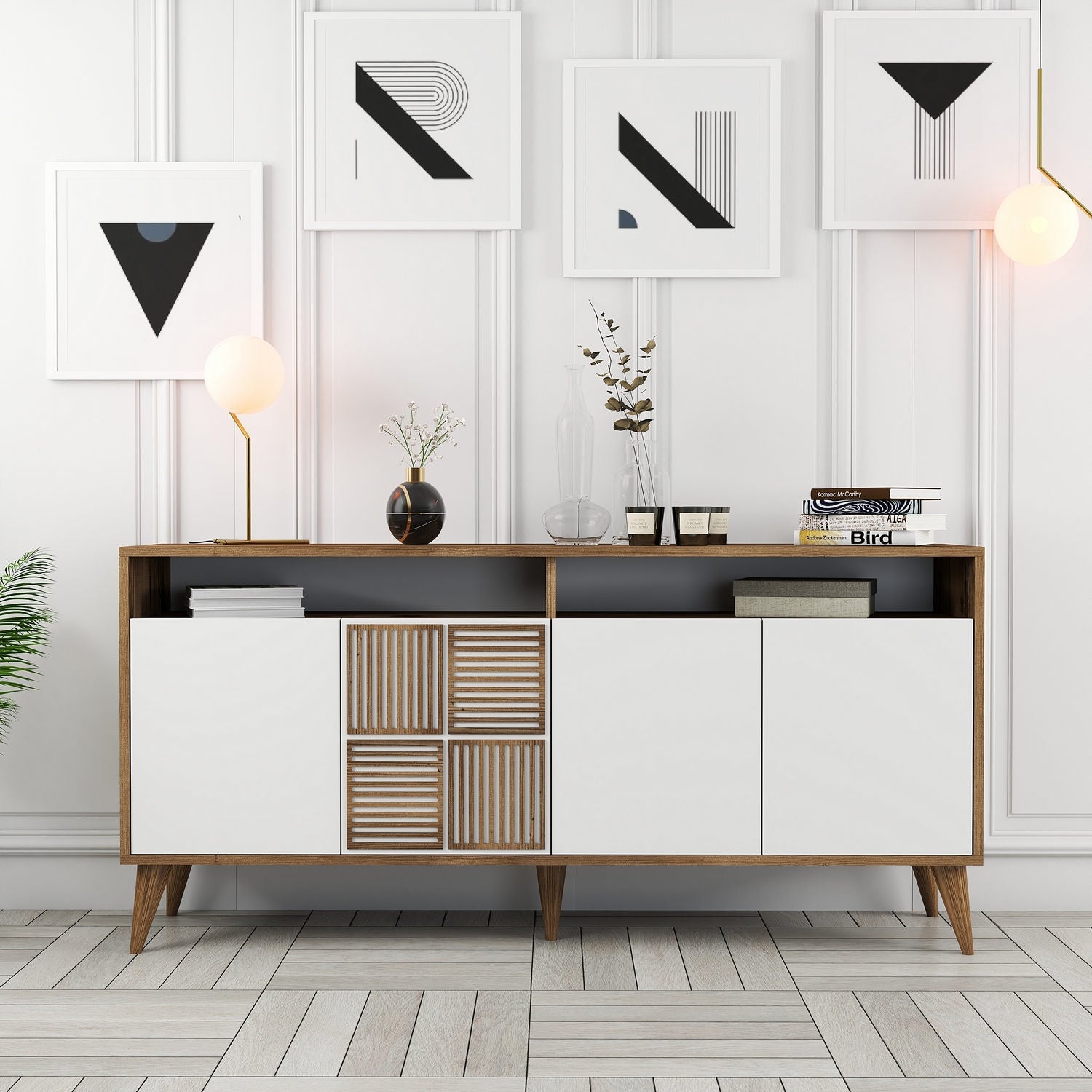 Konzolni stol Milan 160 - Walnut, White | AG-vitahome.hr