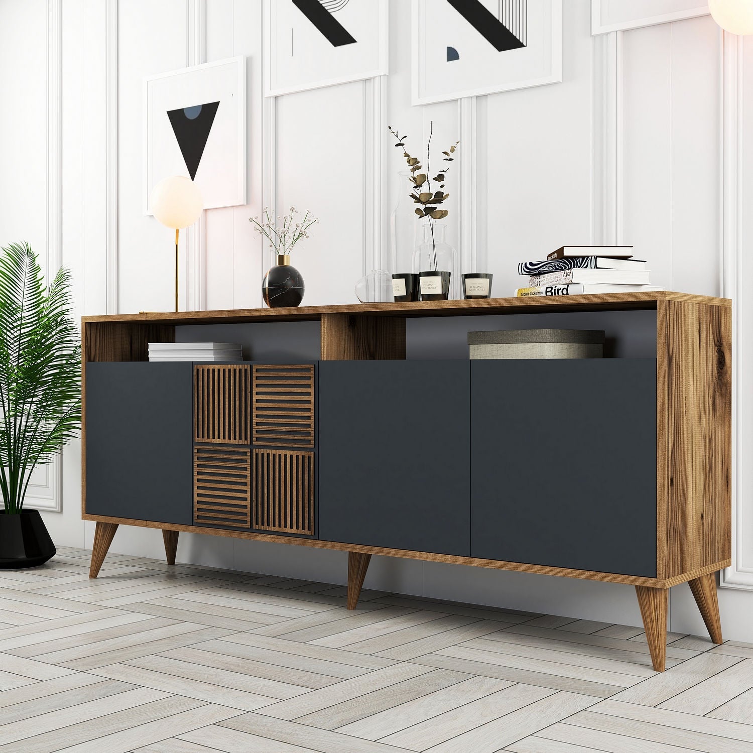 Konzolni stol Milan - Walnut, Anthracite | AG-vitahome.hr