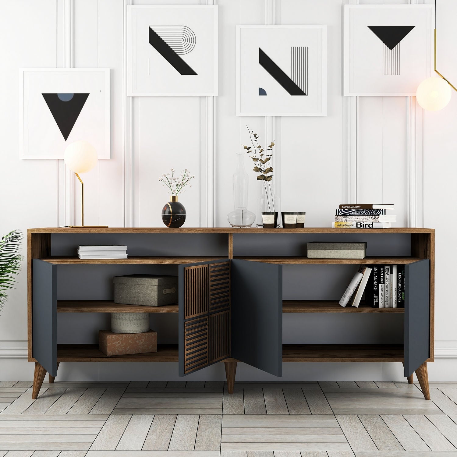 Konzolni stol Milan - Walnut, Anthracite | AG-vitahome.hr