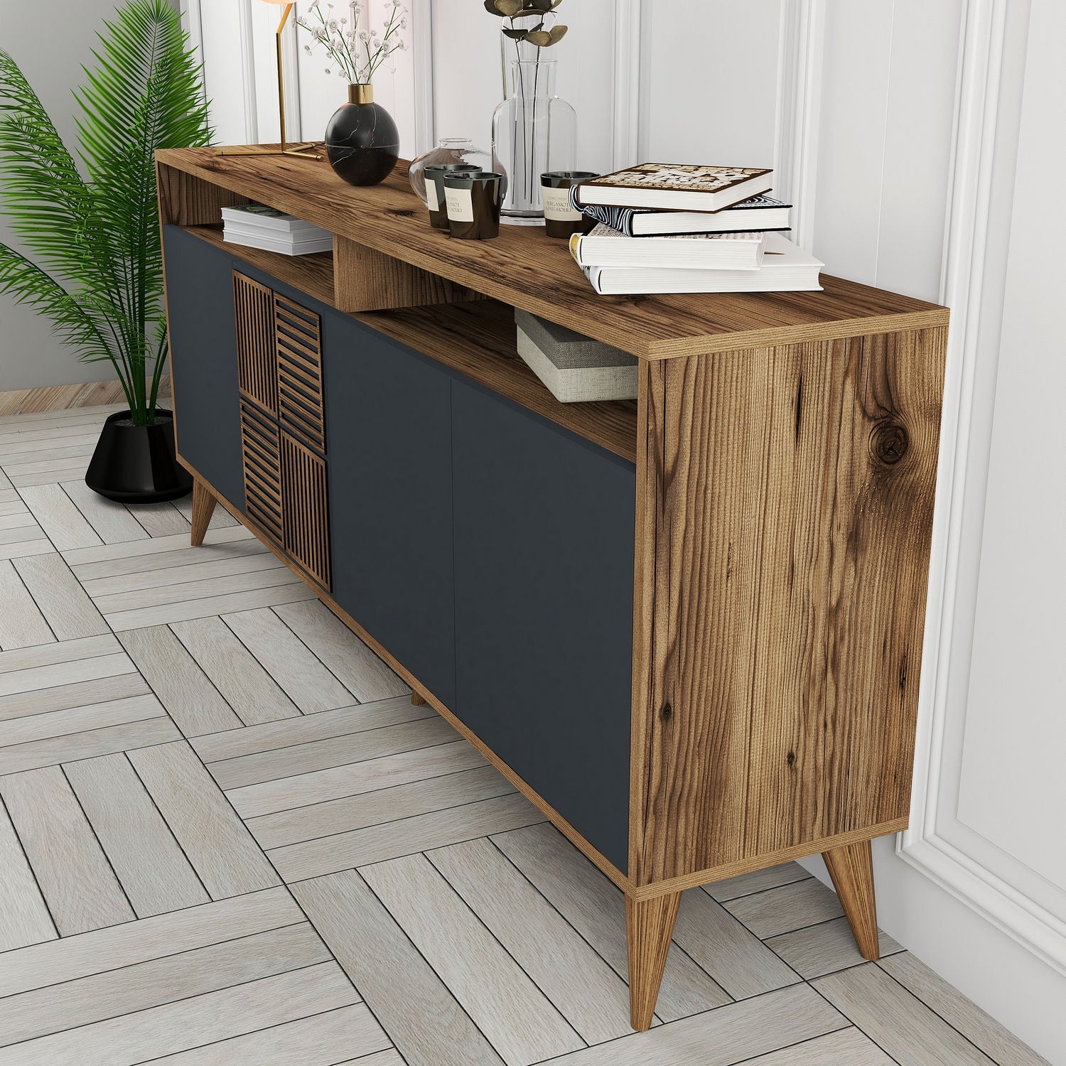 Konzolni stol Milan - Walnut, Anthracite | AG-vitahome.hr