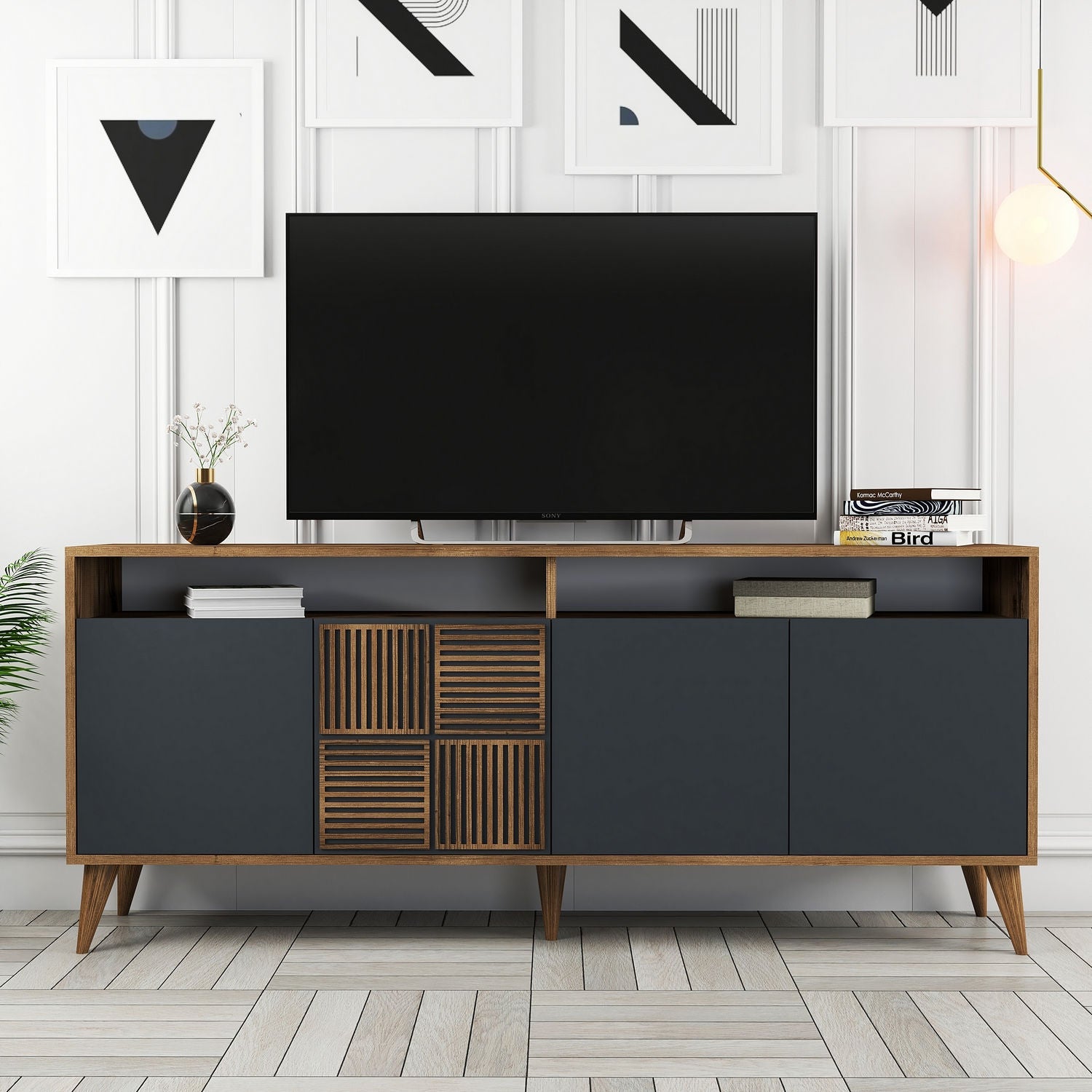 Konzolni stol Milan - Walnut, Anthracite | AG-vitahome.hr