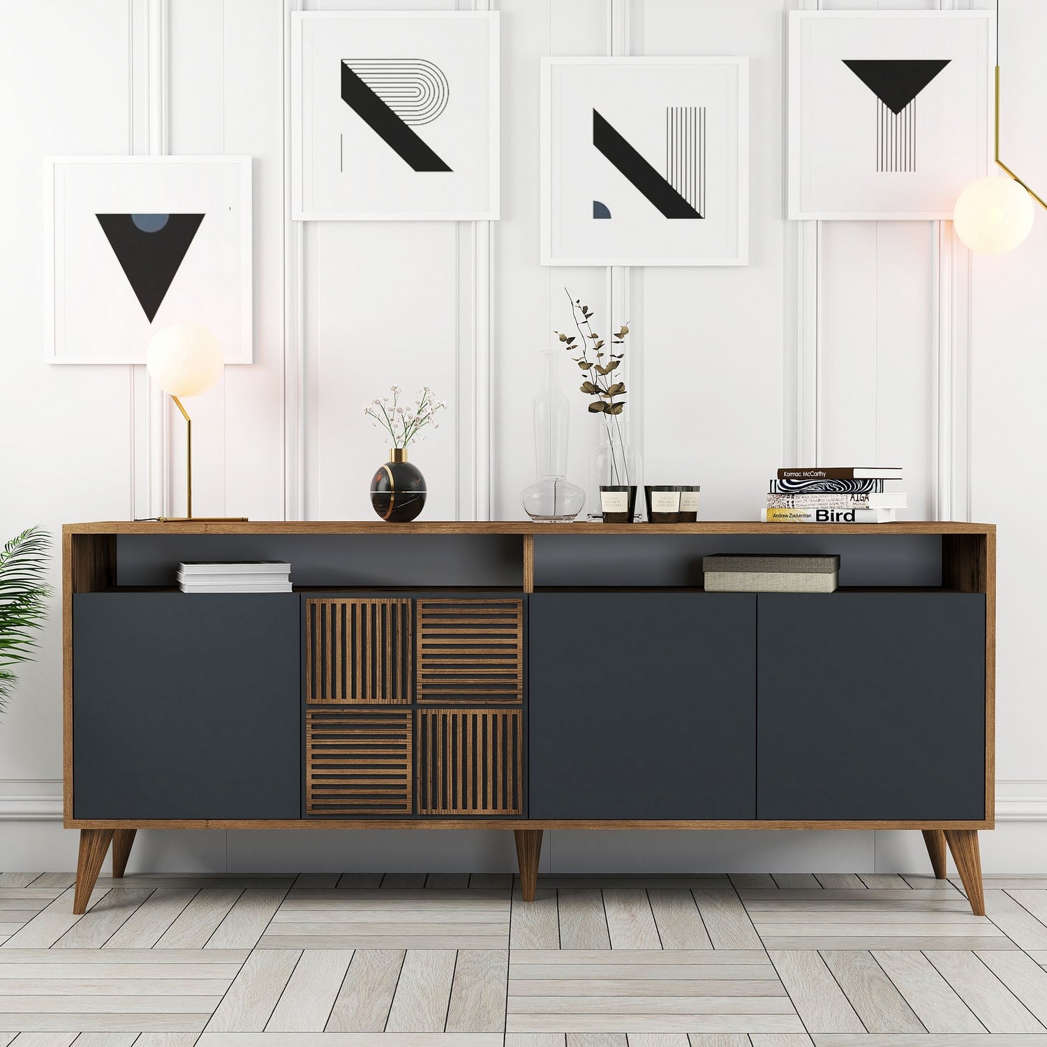 Konzolni stol Milan - Walnut, Anthracite | AG-vitahome.hr