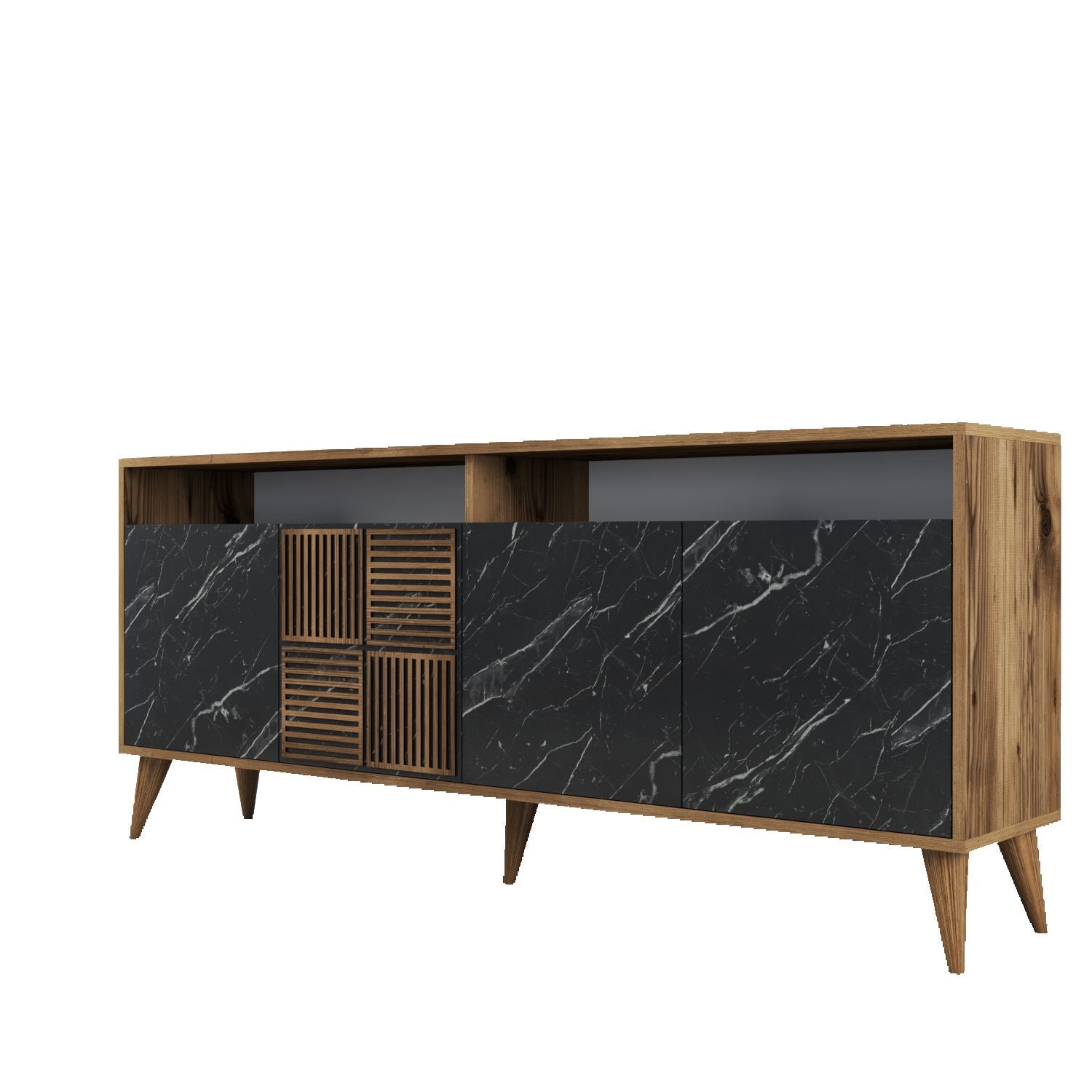 Konzolni stol Milan - Walnut, Black Marble | AG-vitahome.hr