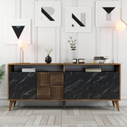 Konzolni stol Milan - Walnut, Black Marble | AG-vitahome.hr