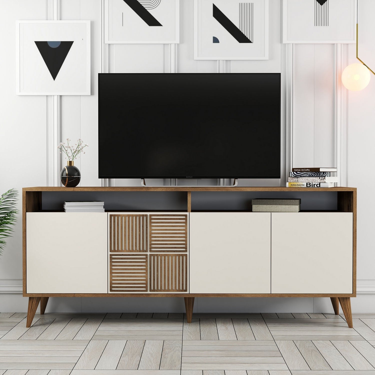 Konzolni stol Milan - Walnut, Cream | AG-vitahome.hr