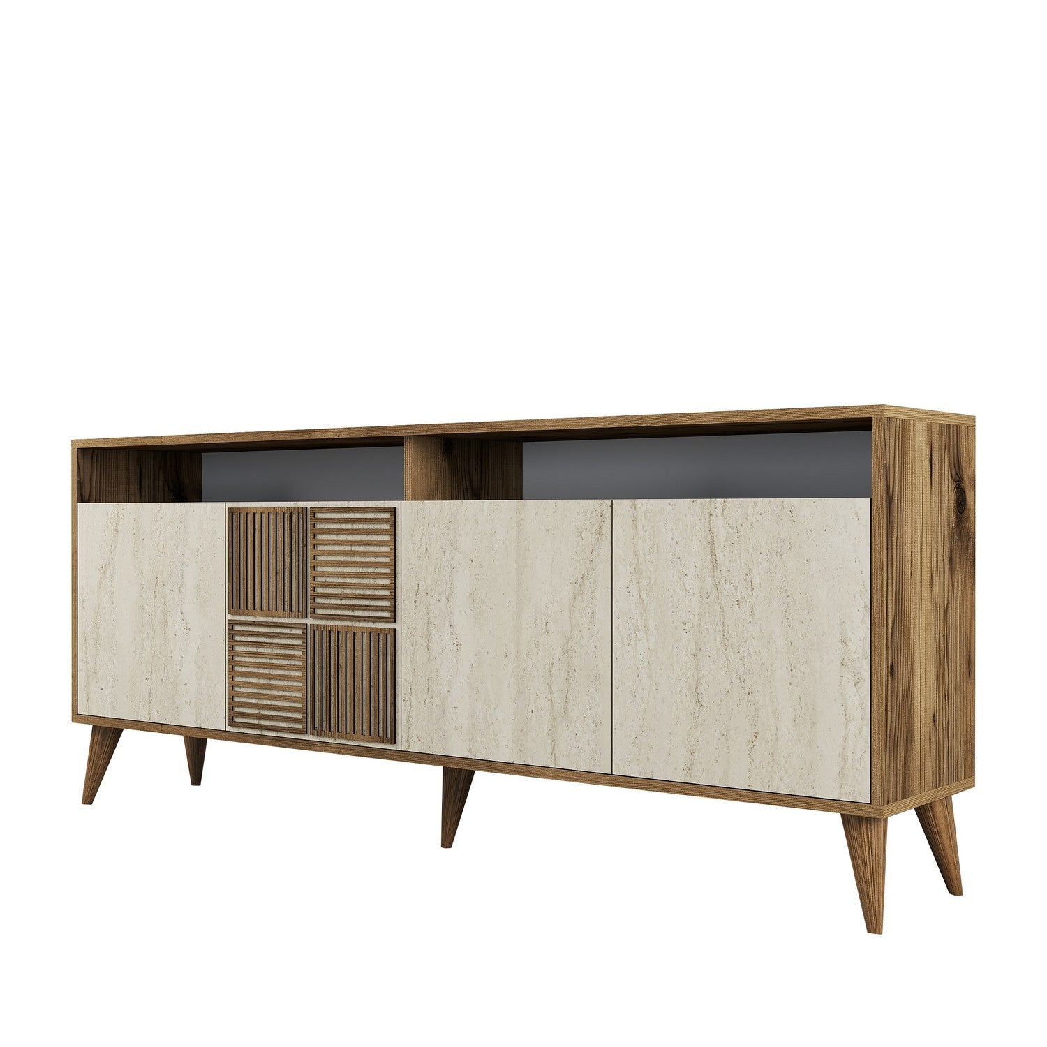Konzolni stol Milan - Walnut, Travertine | AG-vitahome.hr