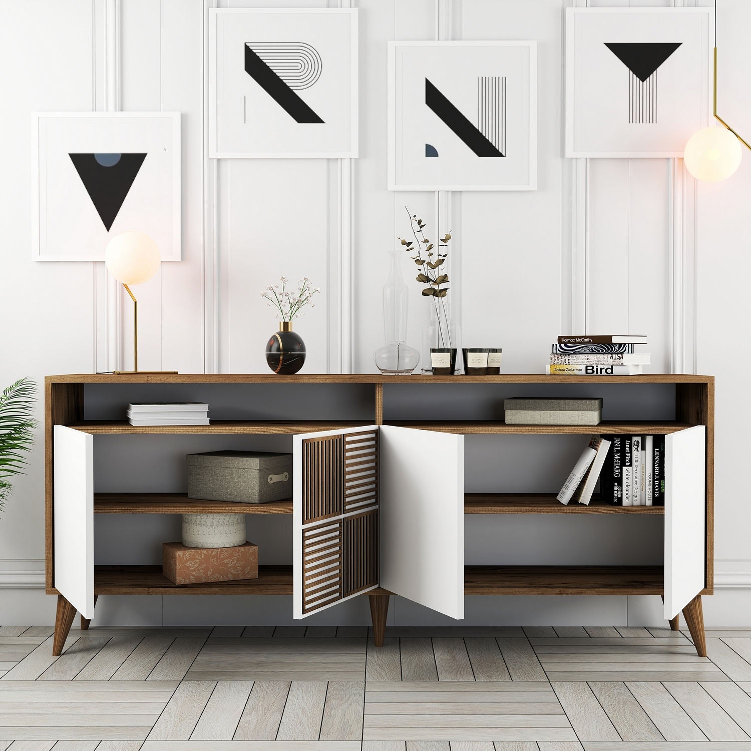 Konzolni stol Milan - Walnut, White | AG-vitahome.hr