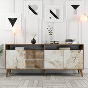 Konzolni stol Milan - Walnut, White Marble | AG-vitahome.hr