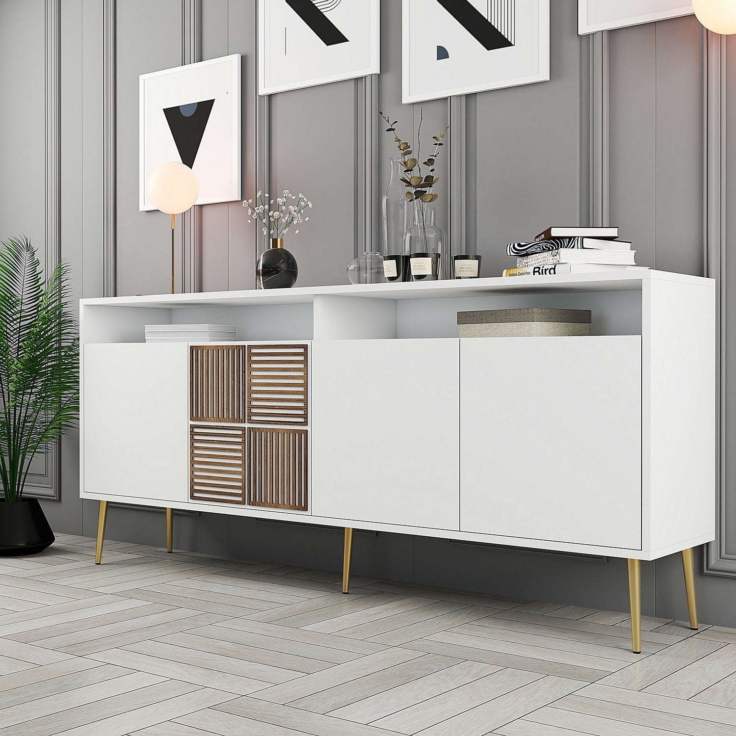 Konzolni stol Milan - White, Gold | AG-vitahome.hr