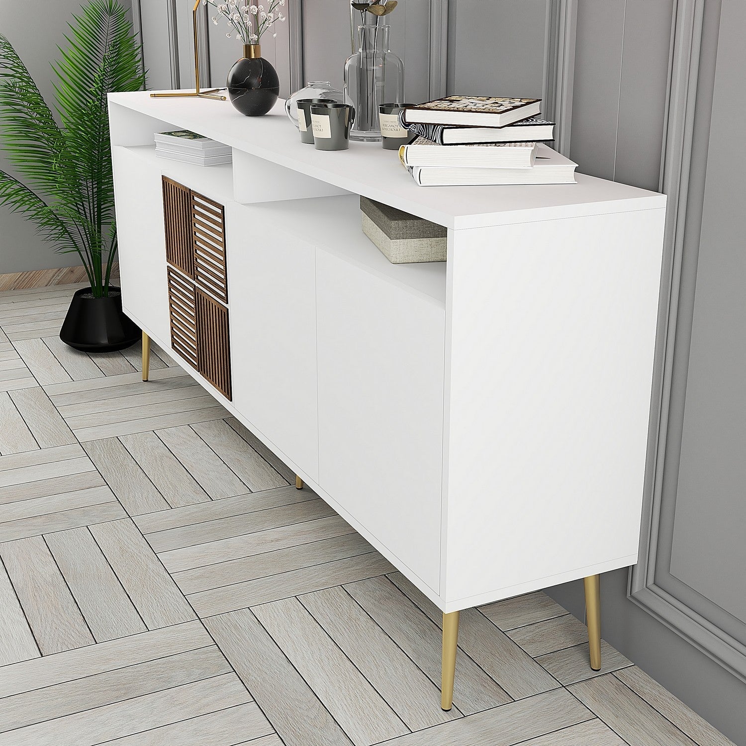 Konzolni stol Milan - White, Gold | AG-vitahome.hr