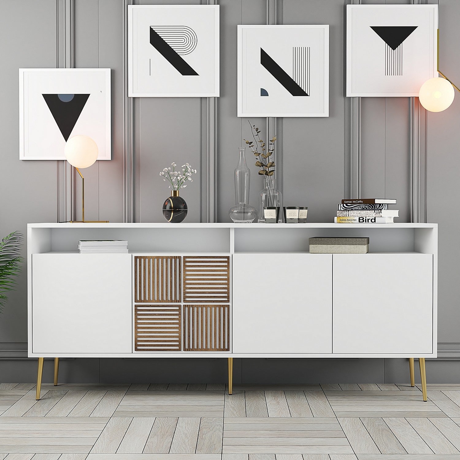 Konzolni stol Milan - White, Gold | AG-vitahome.hr