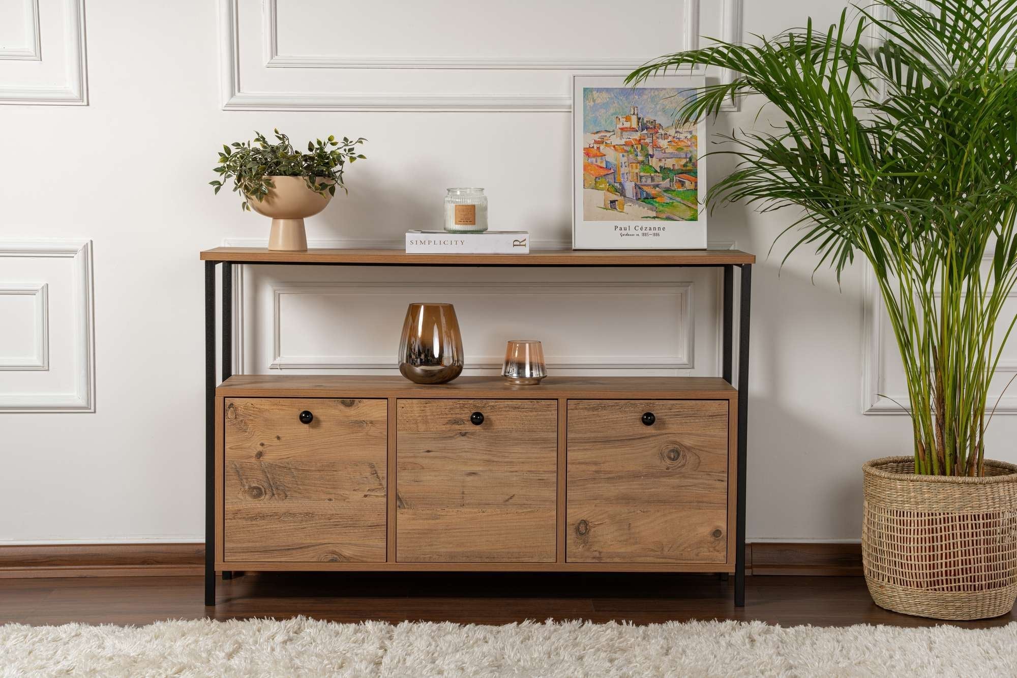 Konzolni stol Solace - Atlantic Pine, Black | AG-vitahome.hr