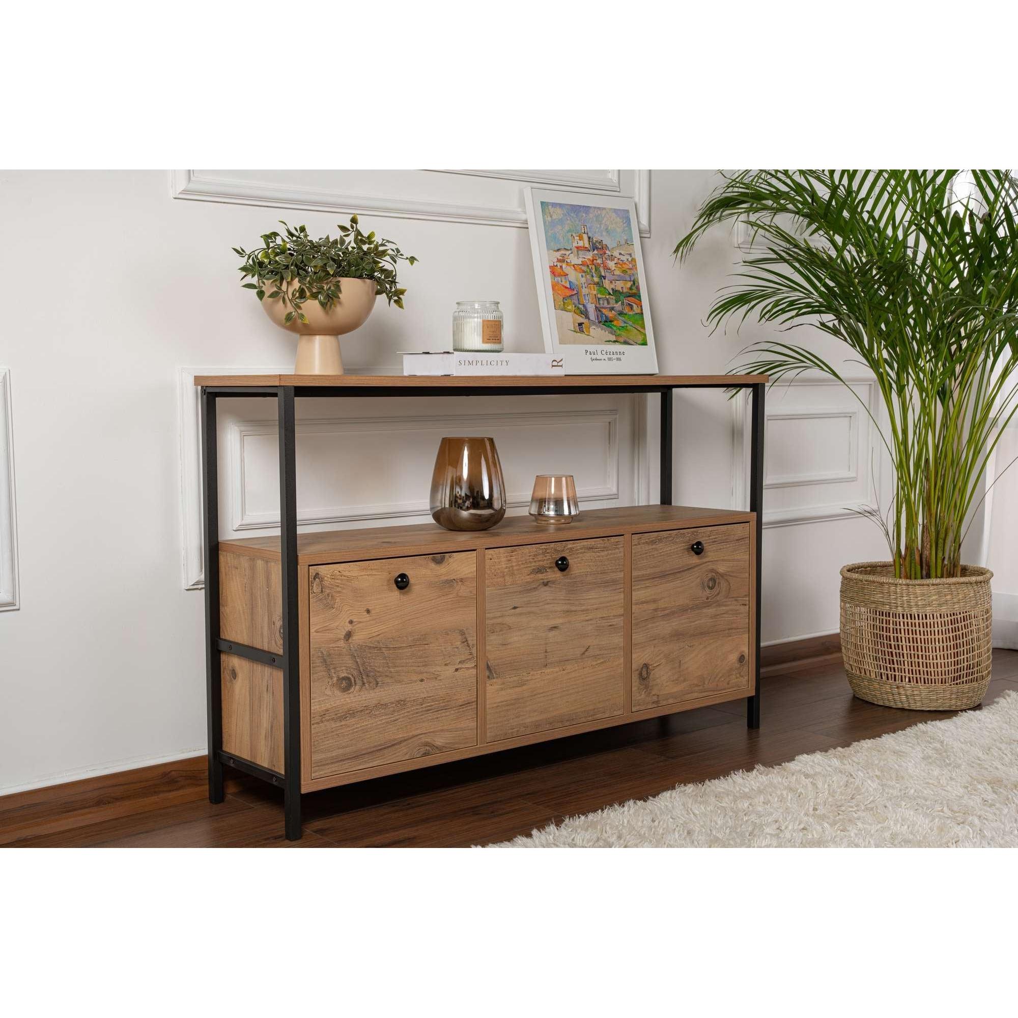Konzolni stol Solace - Atlantic Pine, Black | AG-vitahome.hr