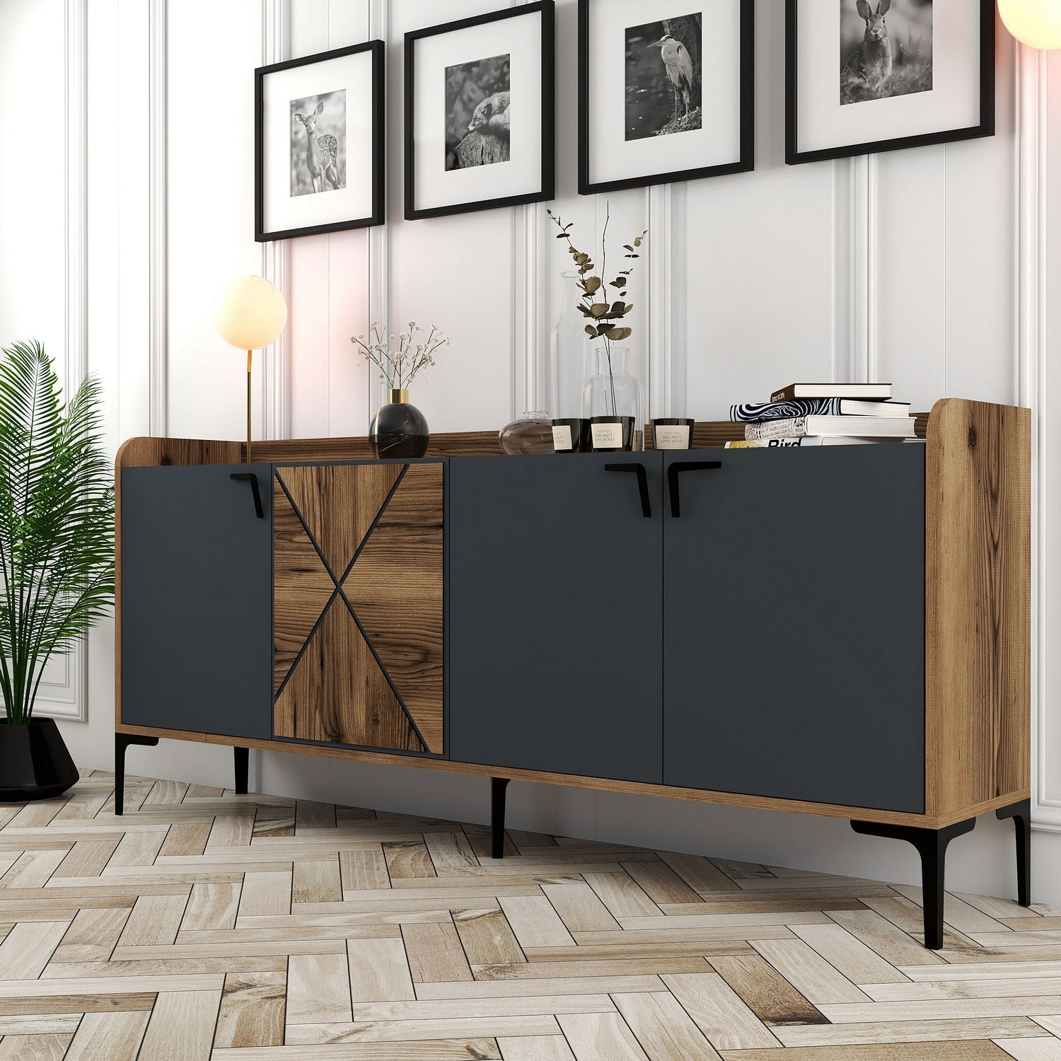Konzolni stol Venedik - Walnut, Anthracite | AG-vitahome.hr