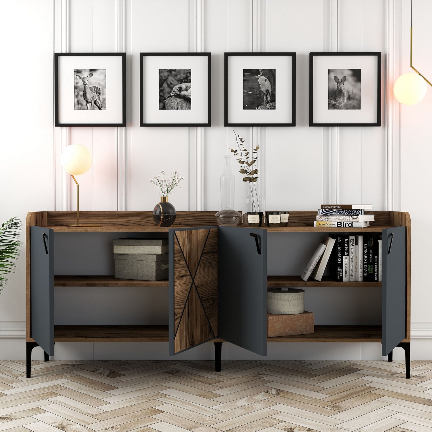 Konzolni stol Venedik - Walnut, Anthracite | AG-vitahome.hr