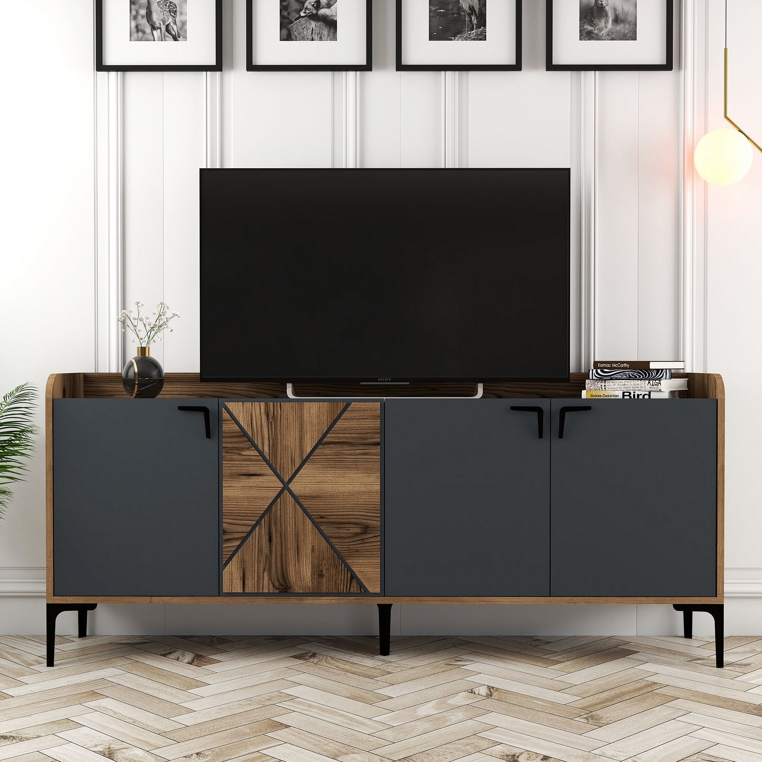 Konzolni stol Venedik - Walnut, Anthracite | AG-vitahome.hr