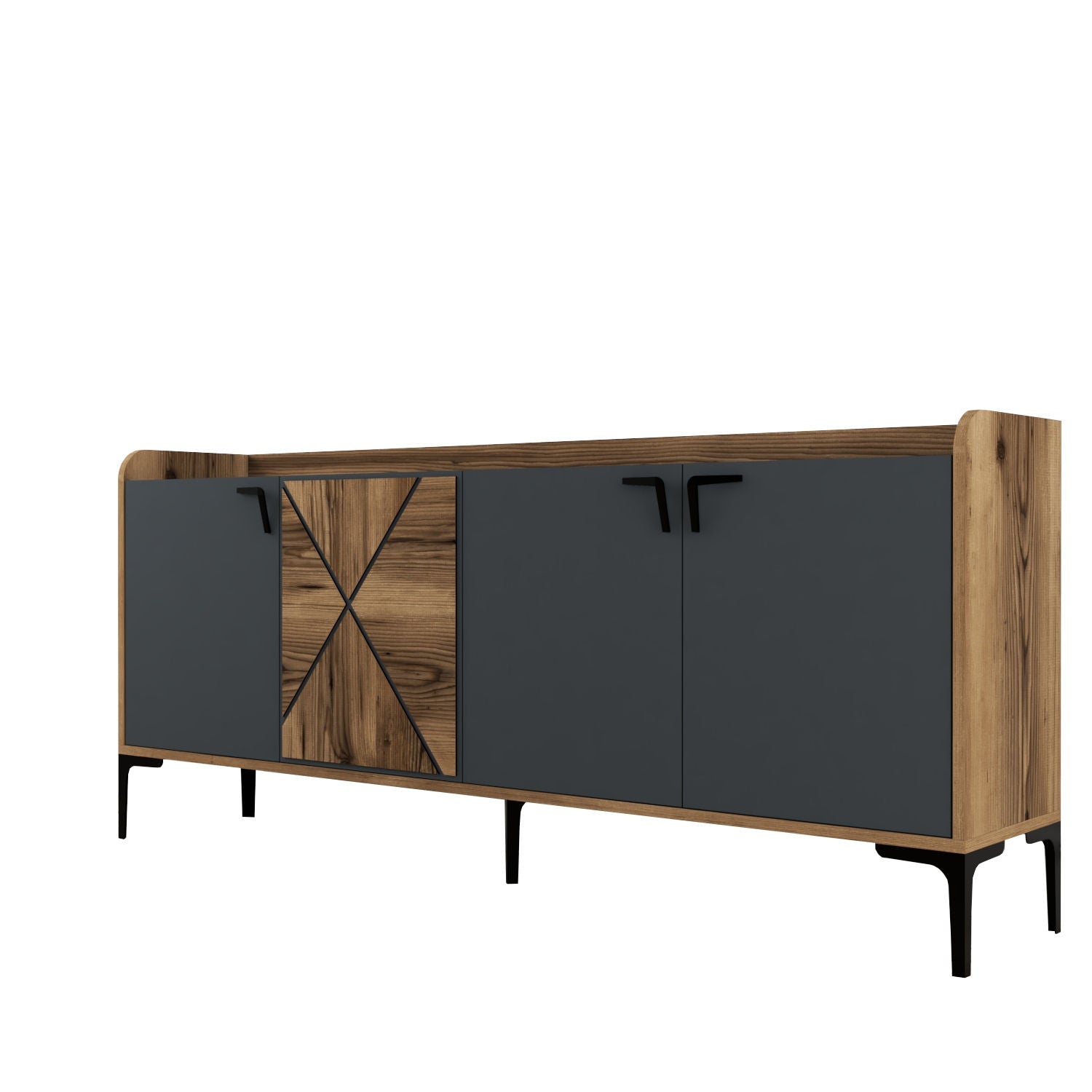 Konzolni stol Venedik - Walnut, Anthracite | AG-vitahome.hr