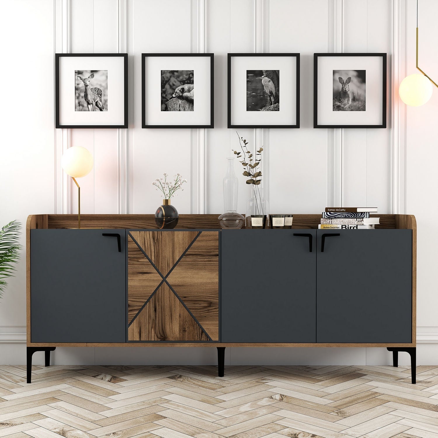 Konzolni stol Venedik - Walnut, Anthracite | AG-vitahome.hr