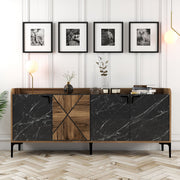 Konzolni stol Venedik - Walnut, Black Marble | AG-vitahome.hr