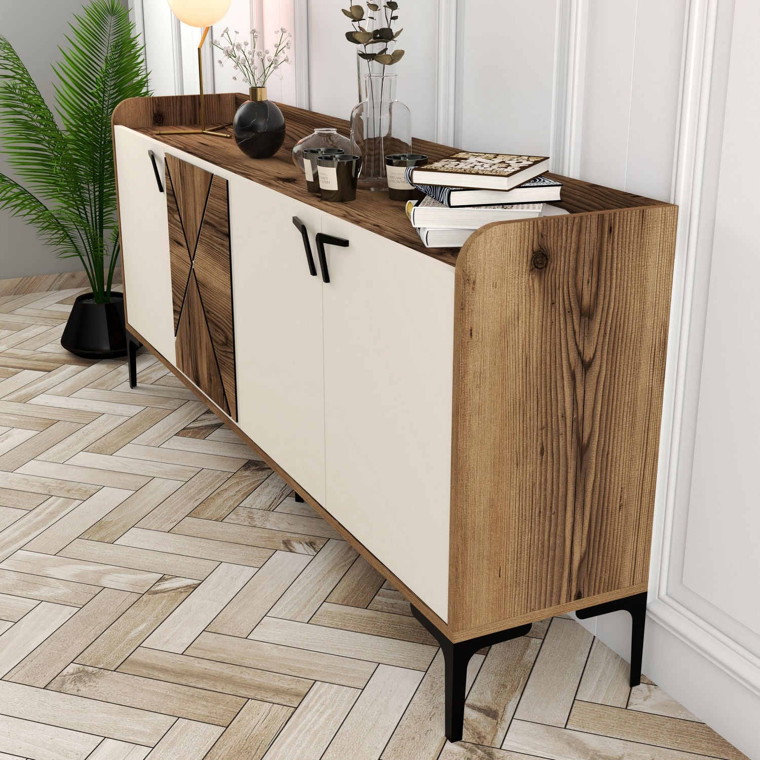 Konzolni stol Venedik - Walnut, Cream | AG-vitahome.hr