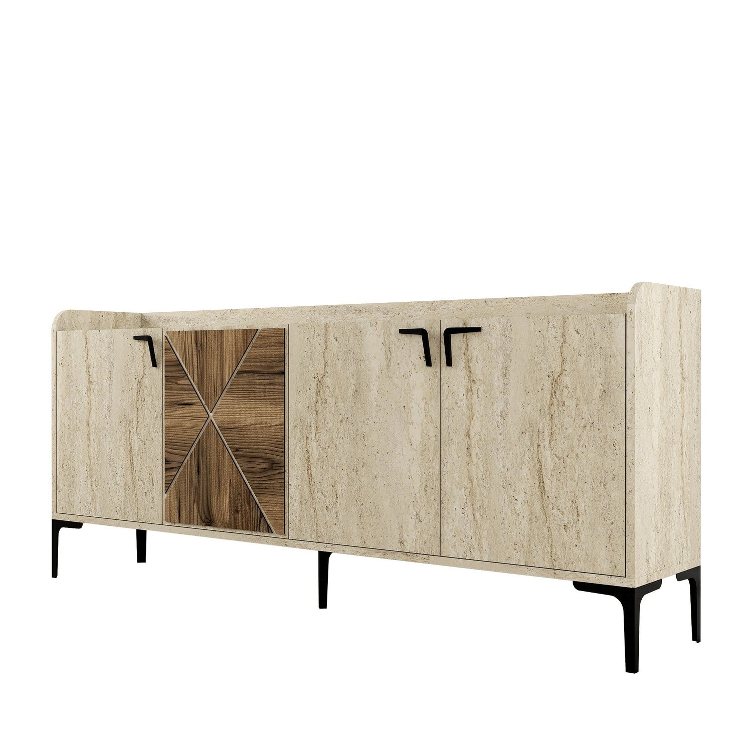 Konzolni stol Venedik - Walnut, Travertine | AG-vitahome.hr