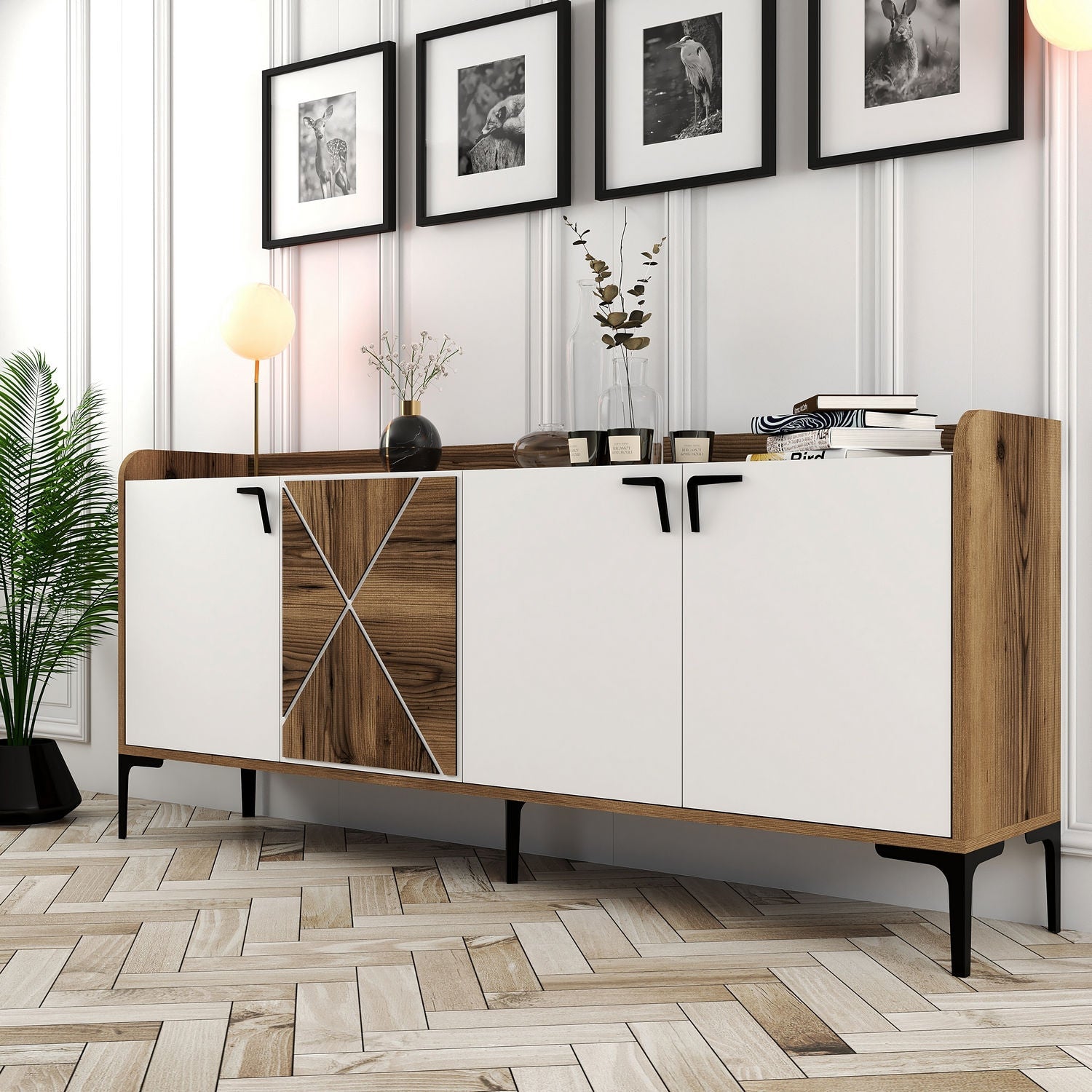 Konzolni stol Venedik - Walnut, White | AG-vitahome.hr