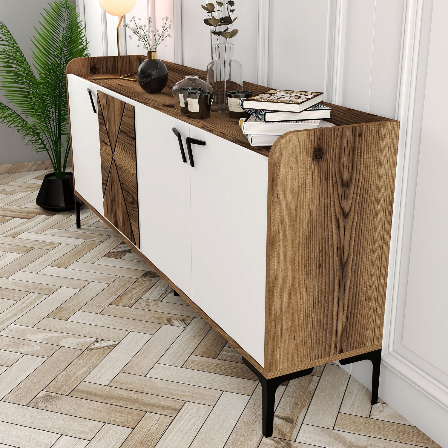 Konzolni stol Venedik - Walnut, White | AG-vitahome.hr