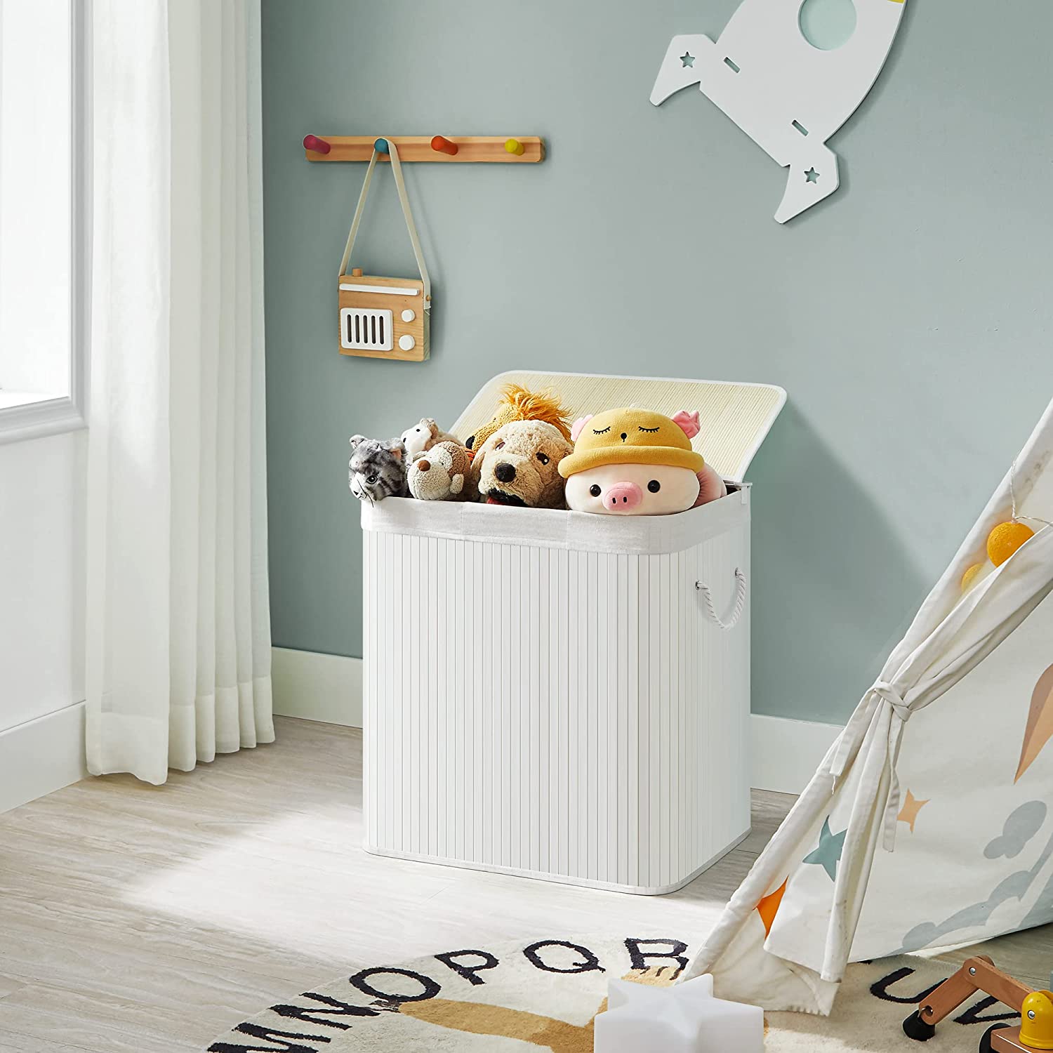 Košara za rublje 150L, 60 x 61,5 x 40 cm, bijela | SONGMICS-vitahome.hr