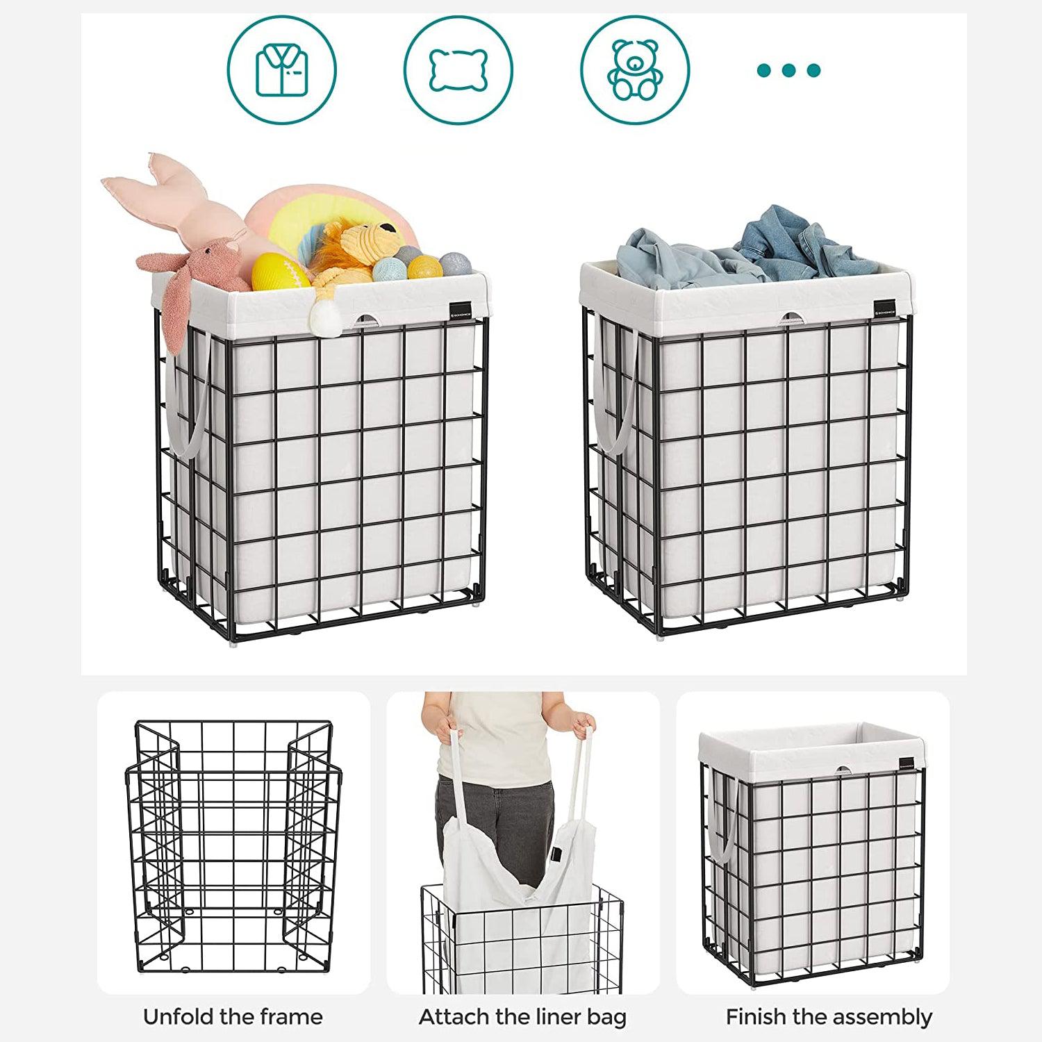 Košara za rublje 90 L, sklopivi stalak za odjeću, koji se može skinuti i prati | SONGMICS-vitahome.hr