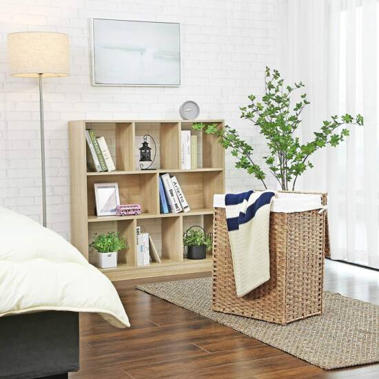 Košara za rublje, 90 litara, sintetička trska, košara za rublje s poklopcem i ručkom | SONGMICS-vitahome.hr