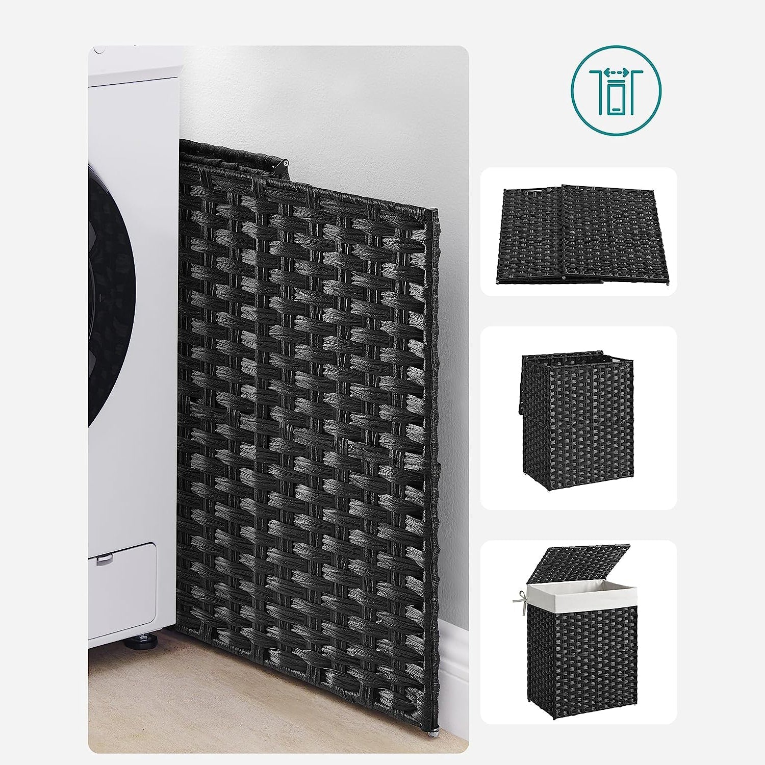 Košara za rublje 90L, košara za odjeću s poklopcem i ručkom | SONGMICS-vitahome.hr