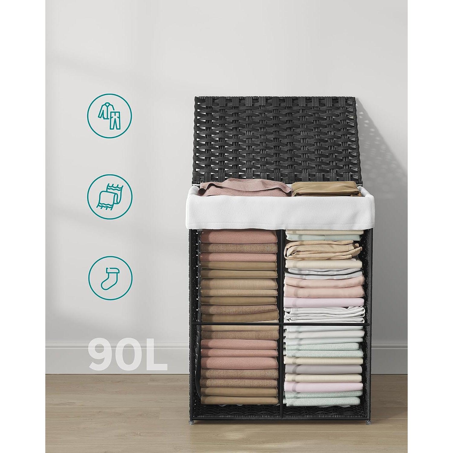 Košara za rublje 90L, košara za odjeću s poklopcem i ručkom | SONGMICS-vitahome.hr