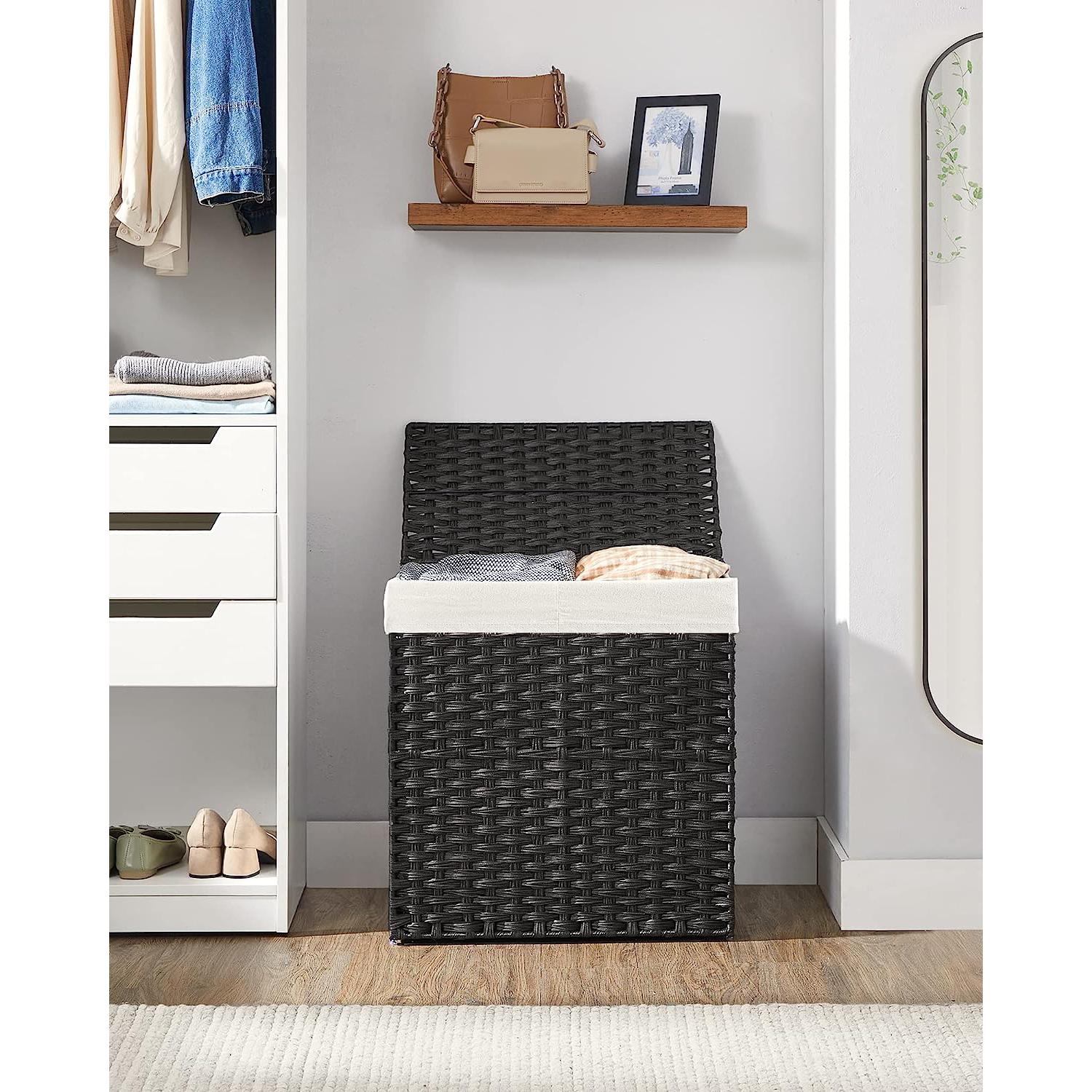 Košara za rublje, crna košara za rublje 110 litara | SONGMICS-vitahome.hr