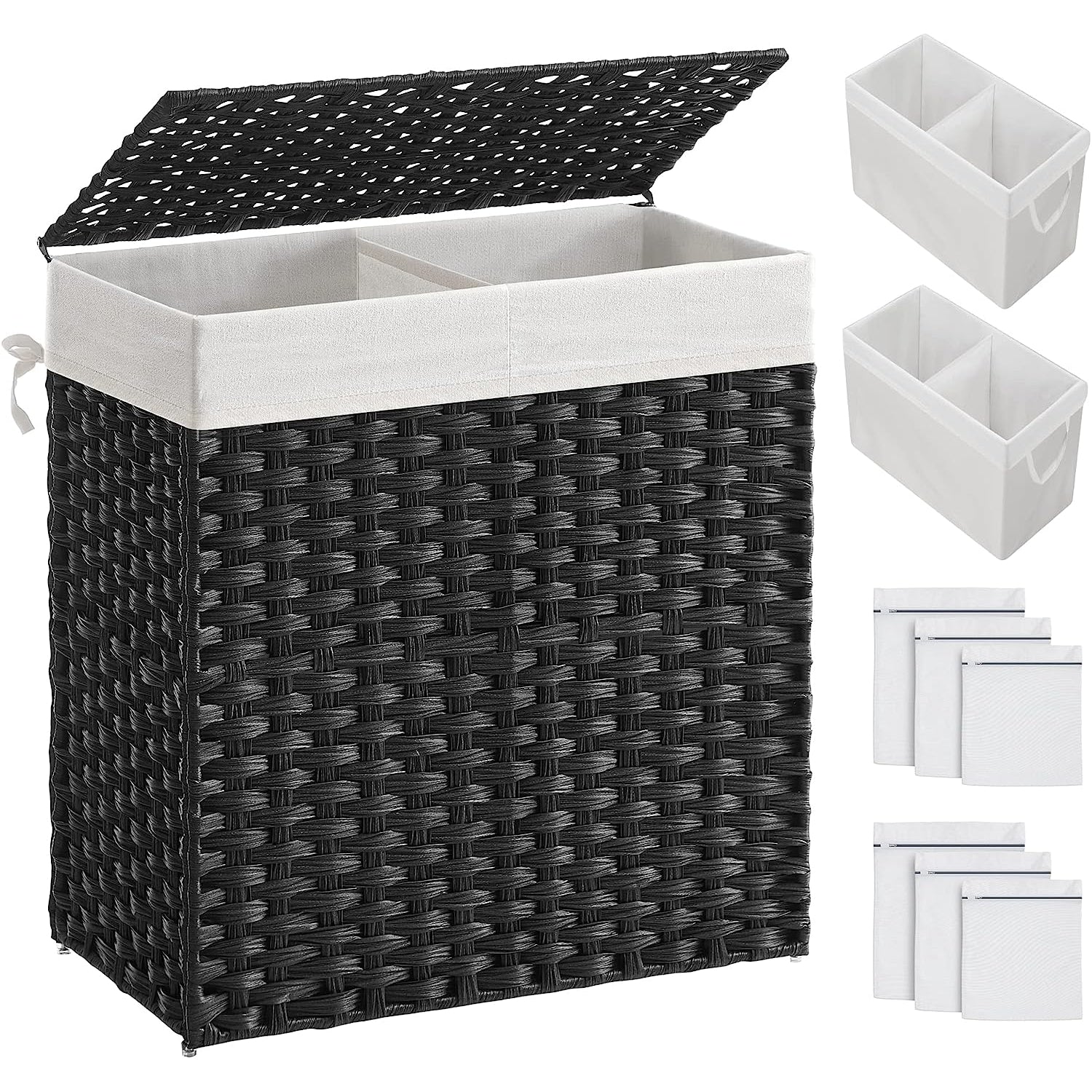 Košara za rublje, crna košara za rublje 110 litara | SONGMICS-vitahome.hr
