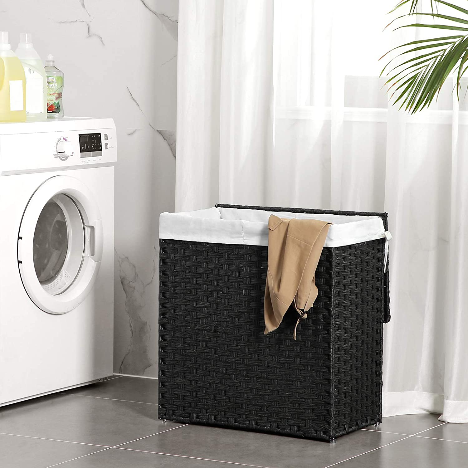 Košara za rublje, crna košara za rublje 110 litara | SONGMICS-vitahome.hr