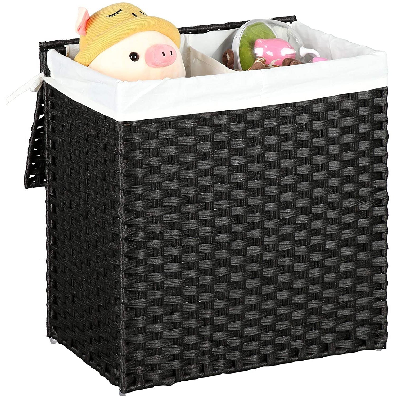 Košara za rublje, crna košara za rublje 110 litara | SONGMICS-vitahome.hr
