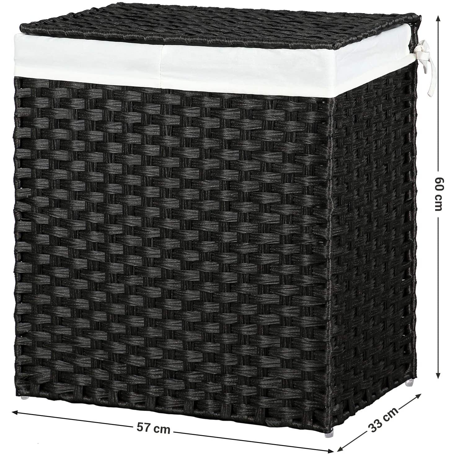 Košara za rublje, crna košara za rublje 110 litara | SONGMICS-vitahome.hr