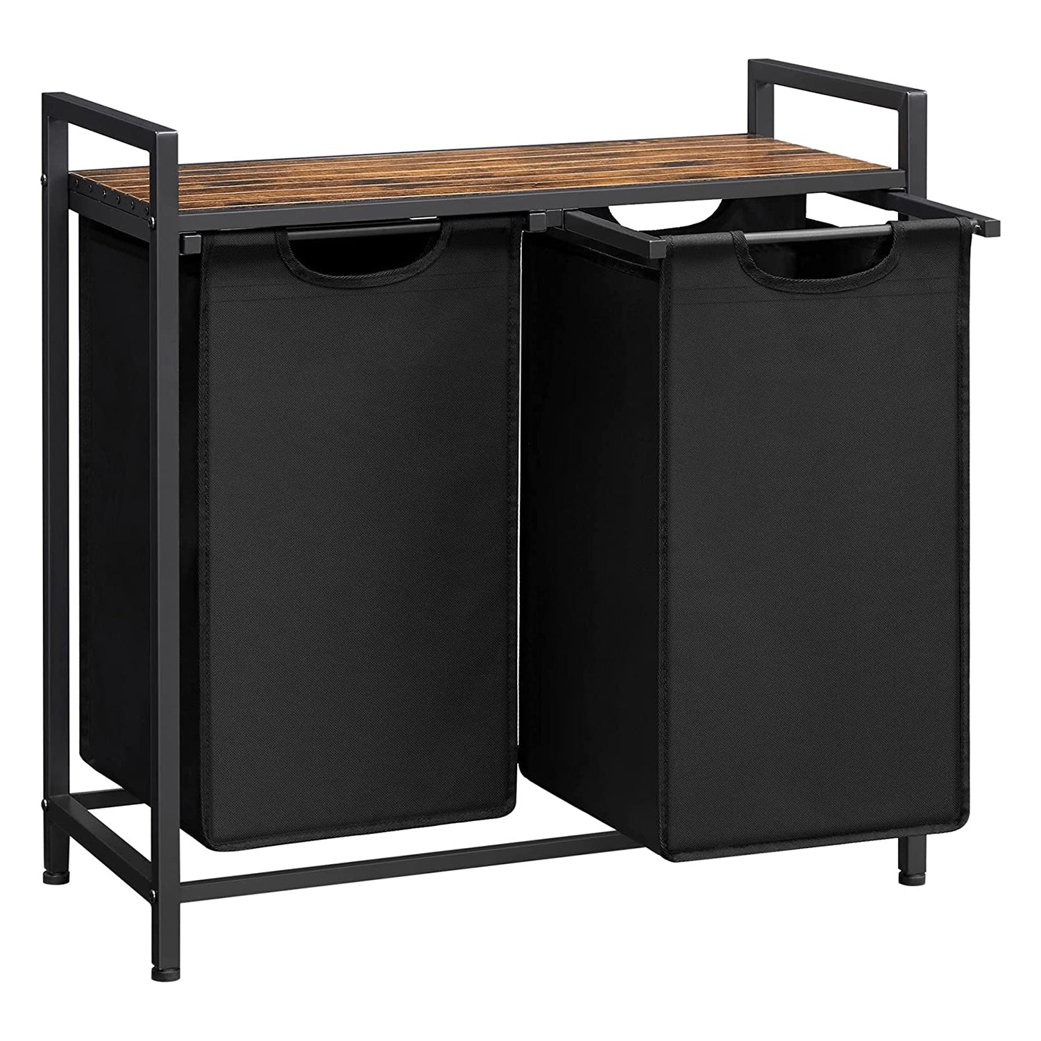 Košara za rublje, košara za rublje 2 x 46 litara, 73 x 33 x 72 cm, rustikalno smeđa - | Vasagle-vitahome.hr