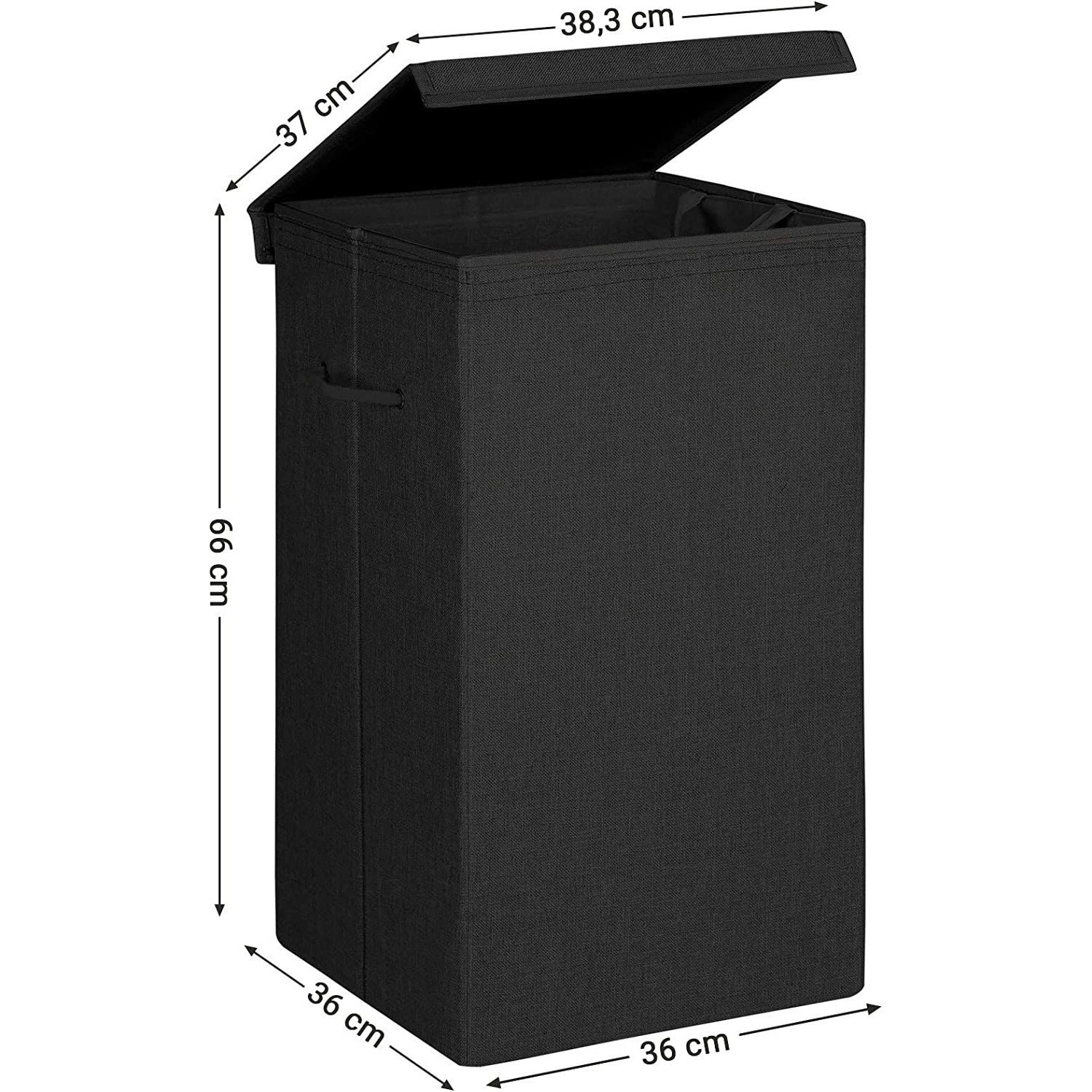 Košara za rublje, košara za rublje s magnetnim poklopcem i ručkom 85L, crna | SONGMICS-vitahome.hr