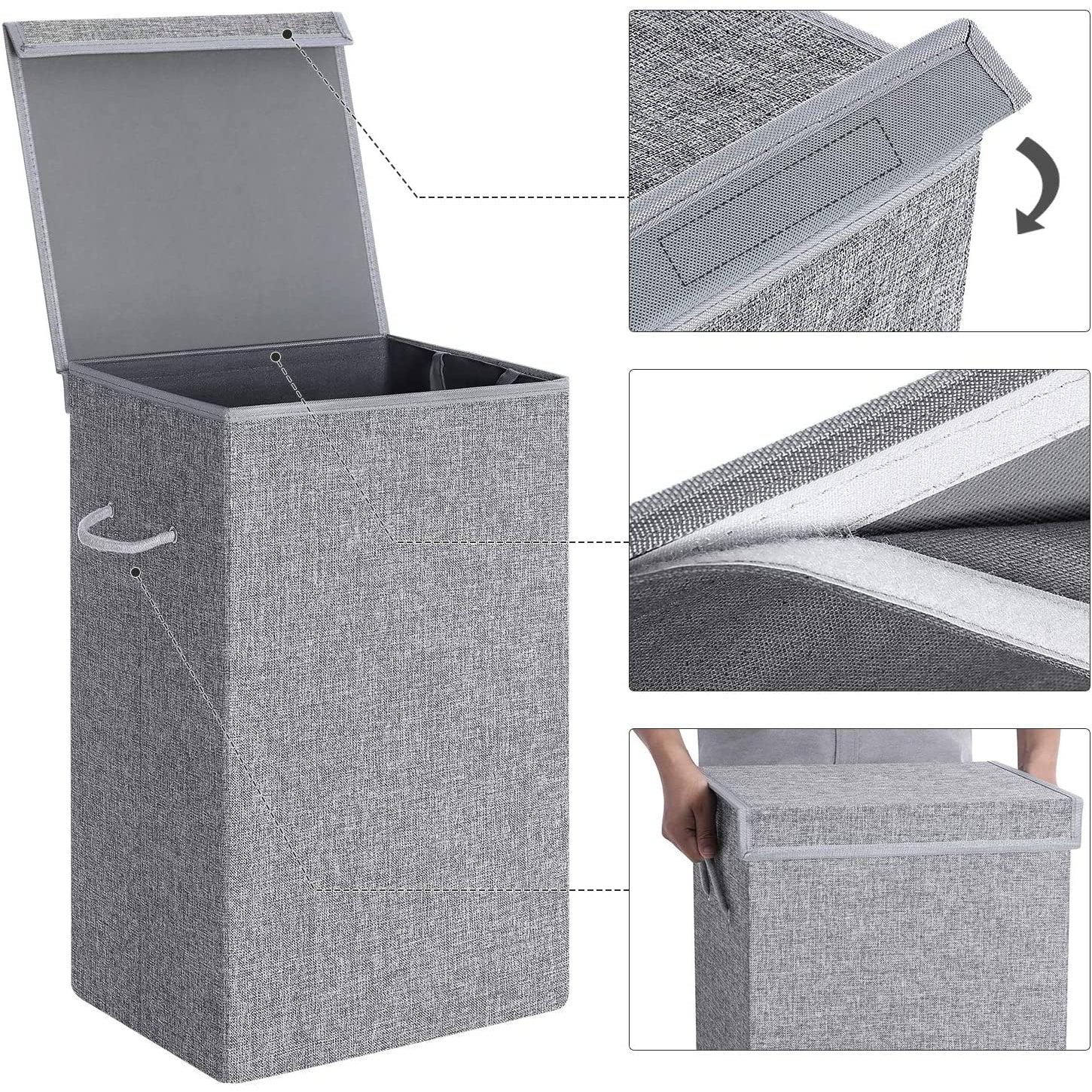Košara za rublje, košara za rublje s magnetnim poklopcem i ručkom 85L | SONGMICS-vitahome.hr