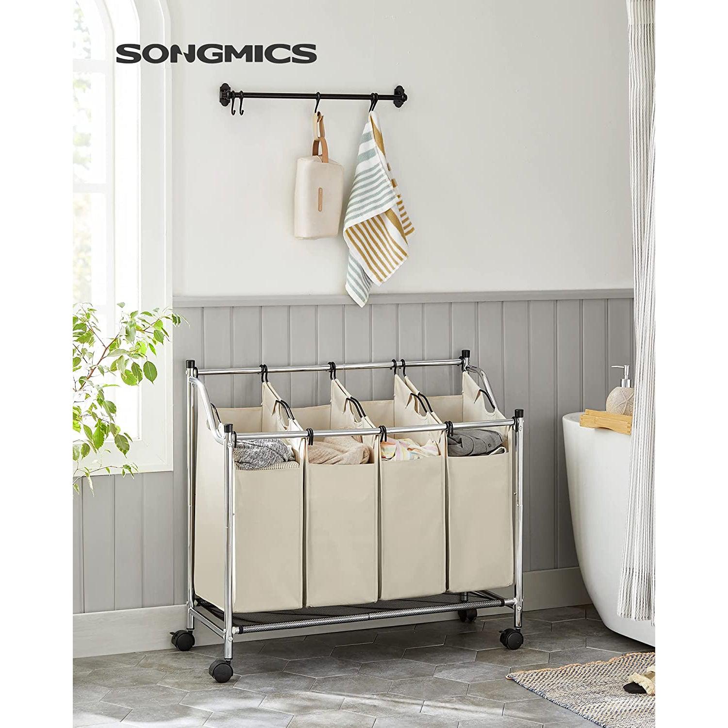 Košara za rublje, razvrstivač rublja na kotačićima, bež | SONGMICS-vitahome.hr