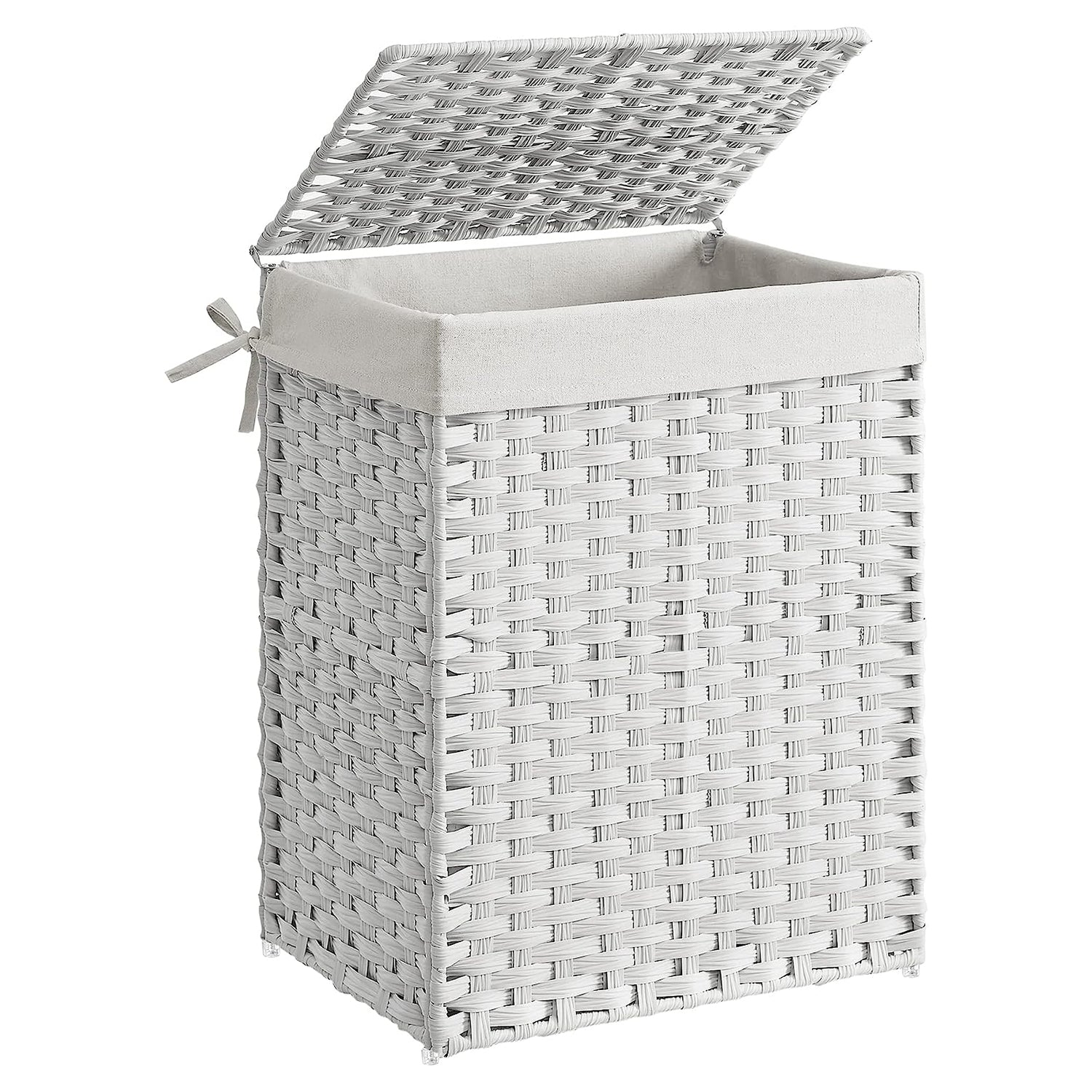 Košara za rublje, ručno tkana košara za rublje, 90L, bijela | SONGMICS-vitahome.hr