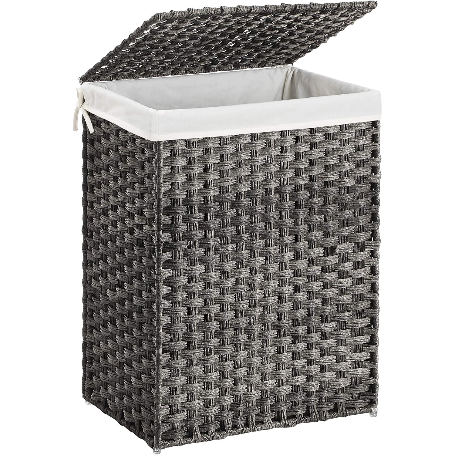 Košara za rublje, ručno tkana košara za rublje, siva | SONGMICS-vitahome.hr