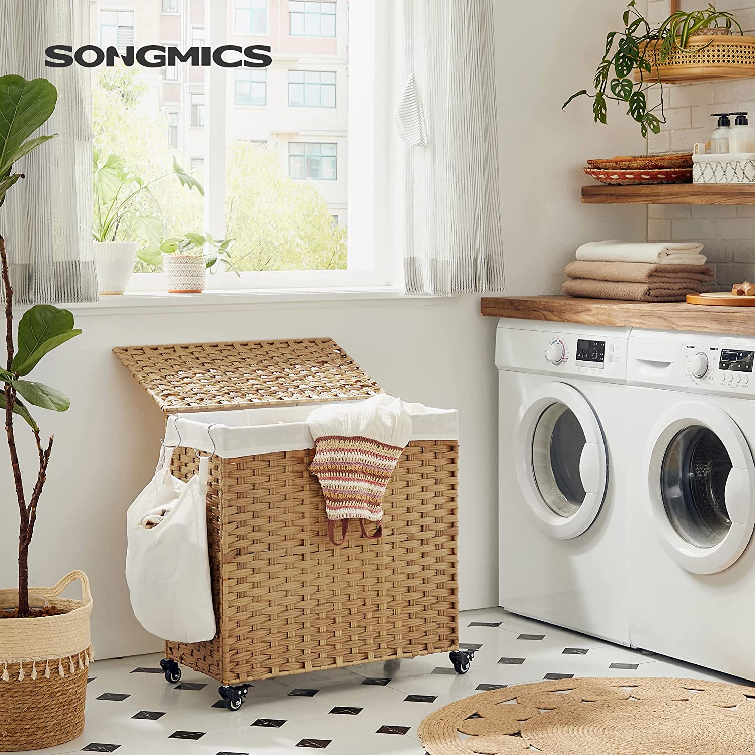 Košara za rublje s 3 odjeljka 140L | SONGMICS-vitahome.hr