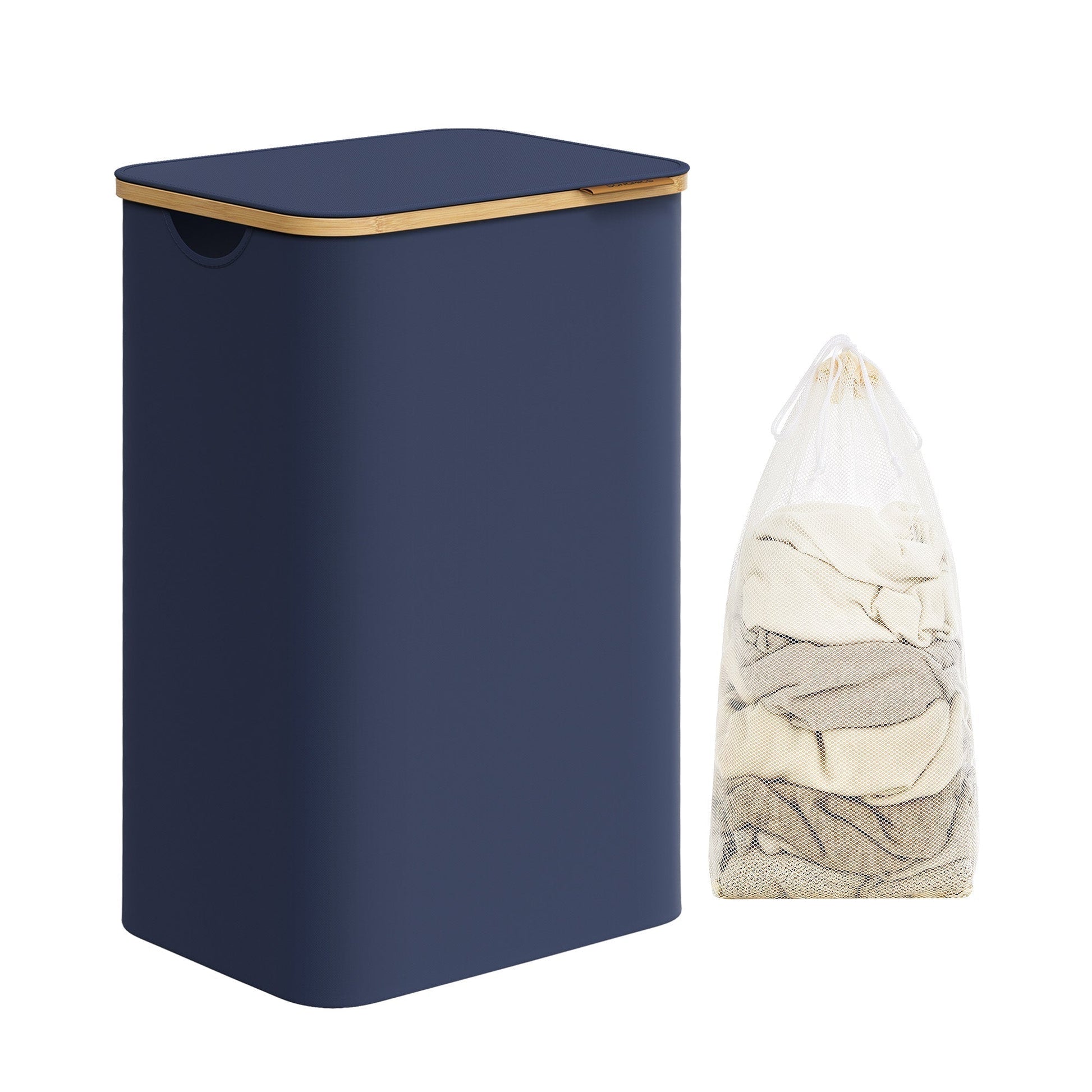 Košara za rublje s poklopcem, kapaciteta 90 L, 42 x 32 x 70,5 cm, plava | SONGMICS-vitahome.hr