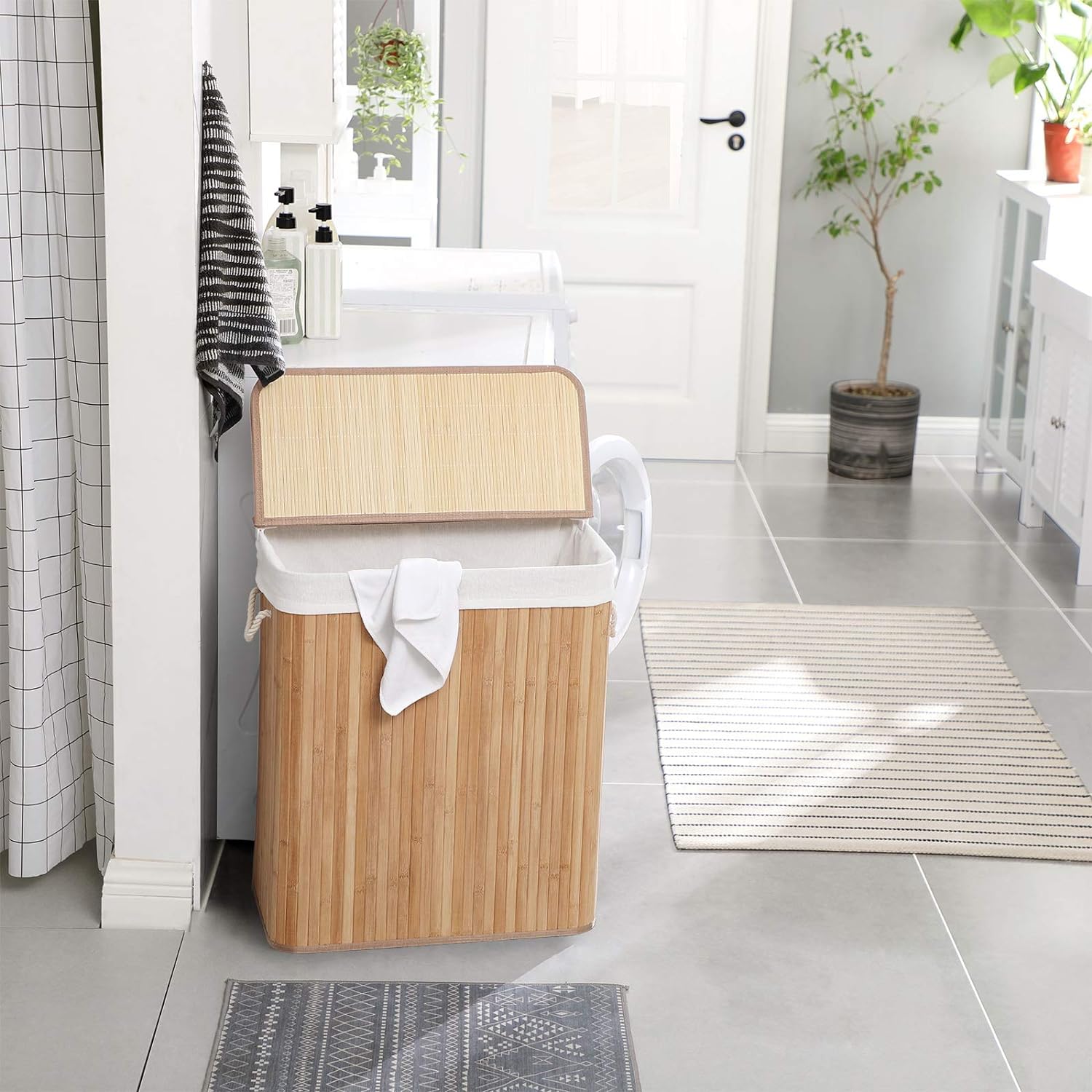 Košara za rublje s poklopcem, vrećica koja se skida, 100 litara | SONGMICS-vitahome.hr