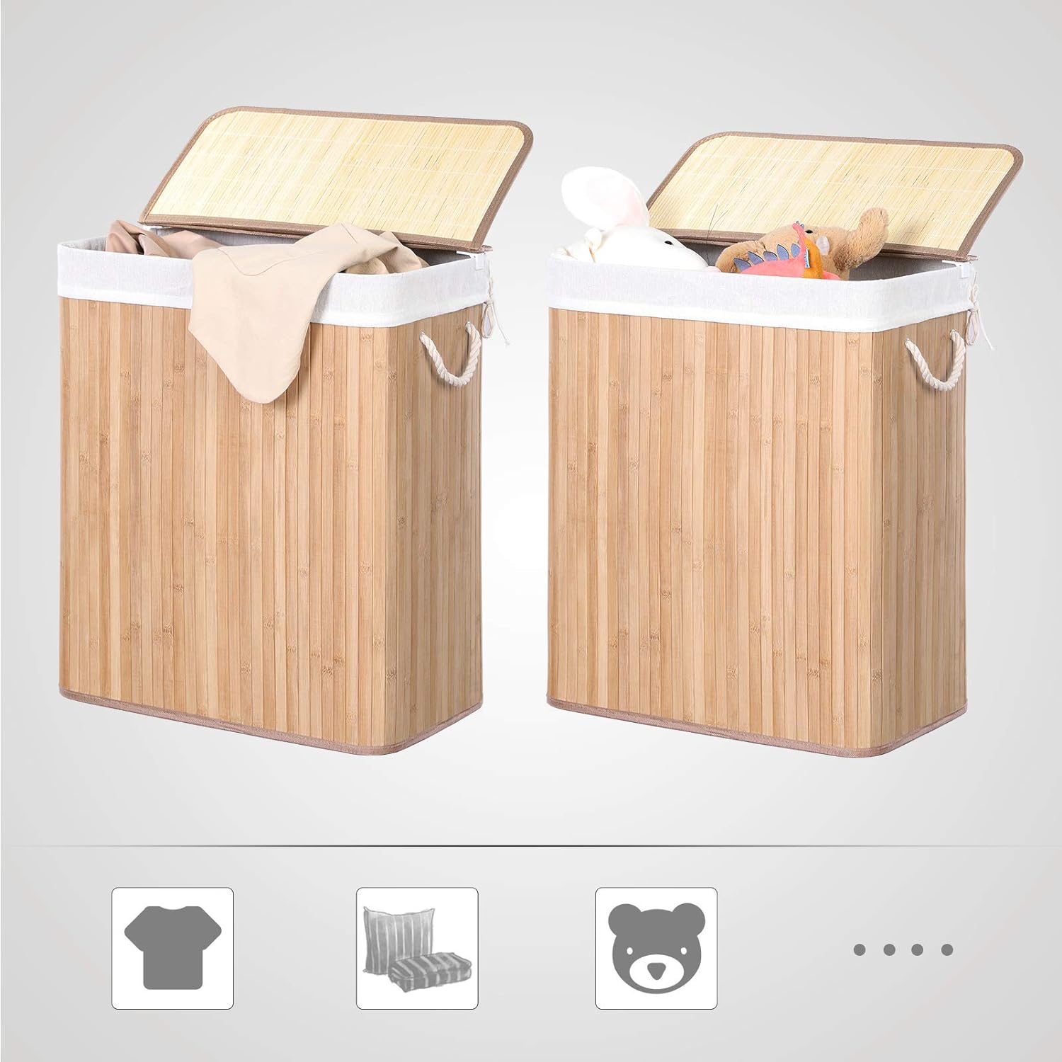 Košara za rublje s poklopcem, vrećica koja se skida, 100 litara | SONGMICS-vitahome.hr