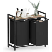 Košara za rublje sa dve uklonjive vrećice, 2 x 46 l, 73 x 33 x 72 cm, smeđe-crna | VASAGLE