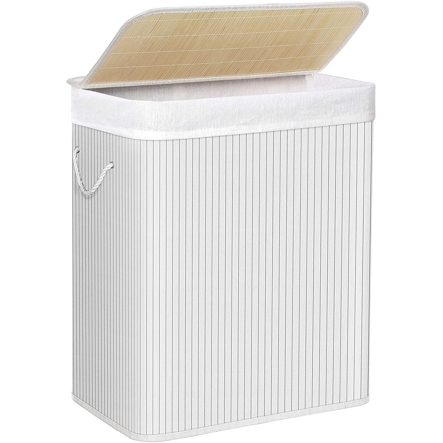 Košara za rublje sklopiva, 100 litara, bijela | SONGMICS-vitahome.hr