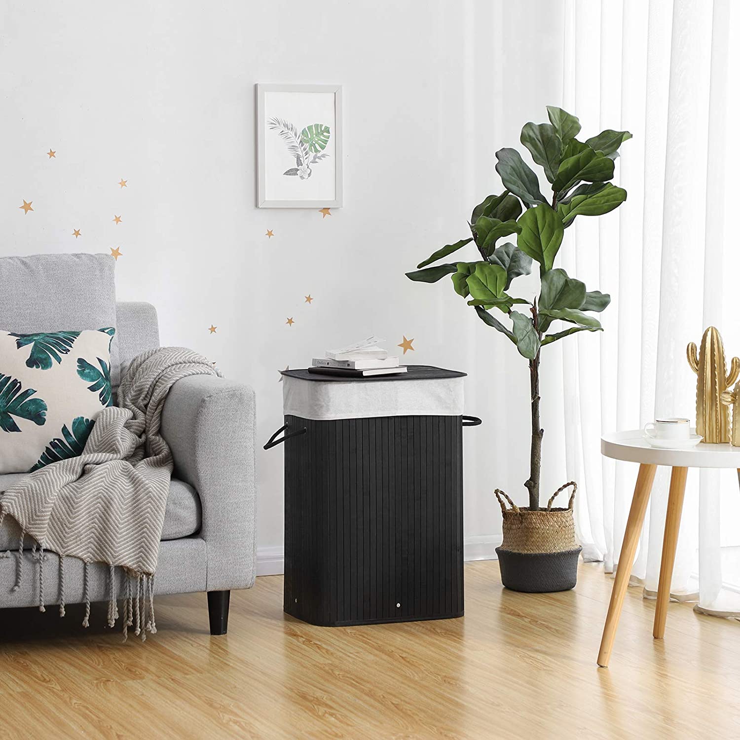 Košara za rublje, sklopiva košara za rublje od bambusa 72 L | SONGMICS-vitahome.hr